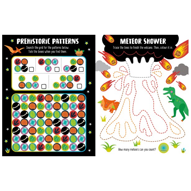 Product image 8 of Glow in the Dark Dino Land Activity Book, a sticker activity book for ages 4+, by Make Believe Ideas.