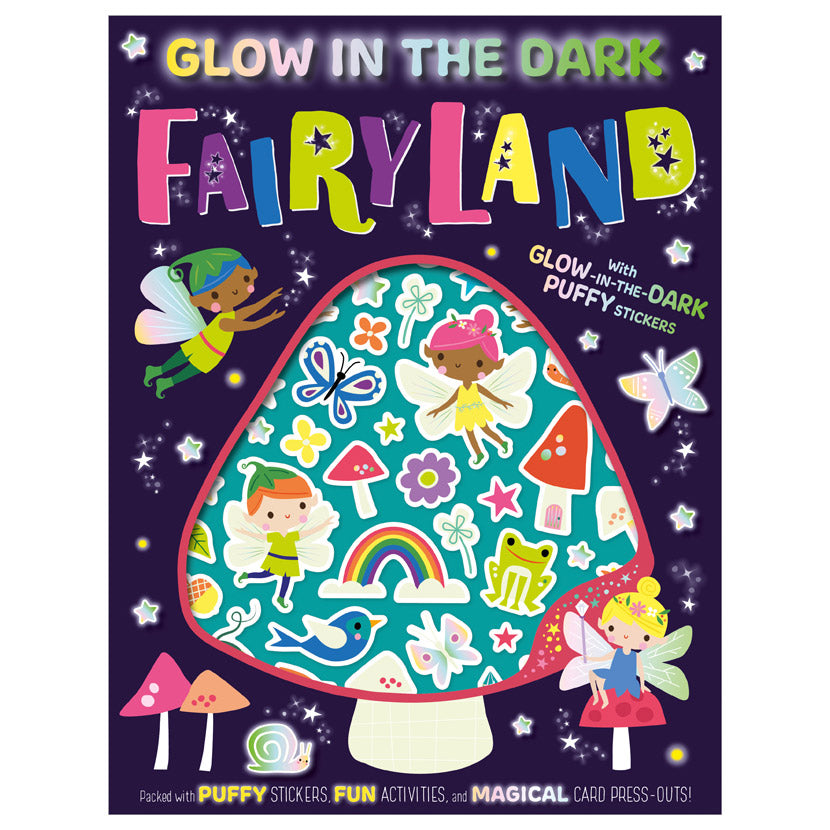 Product image 1 of Glow in the Dark Fairyland Activity Book, a sticker activity book for ages 4+, by Make Believe Ideas.