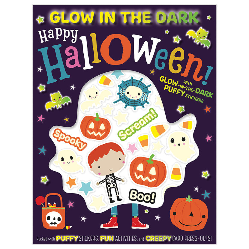 Product image 1 of Glow in the Dark Puffy Stickers Happy Halloween!, a sticker activity book for ages 4+, by Make Believe Ideas.