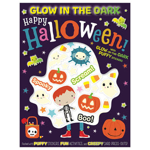 Product image 1 of Glow in the Dark Puffy Stickers Happy Halloween!, a sticker activity book for ages 4+, by Make Believe Ideas.