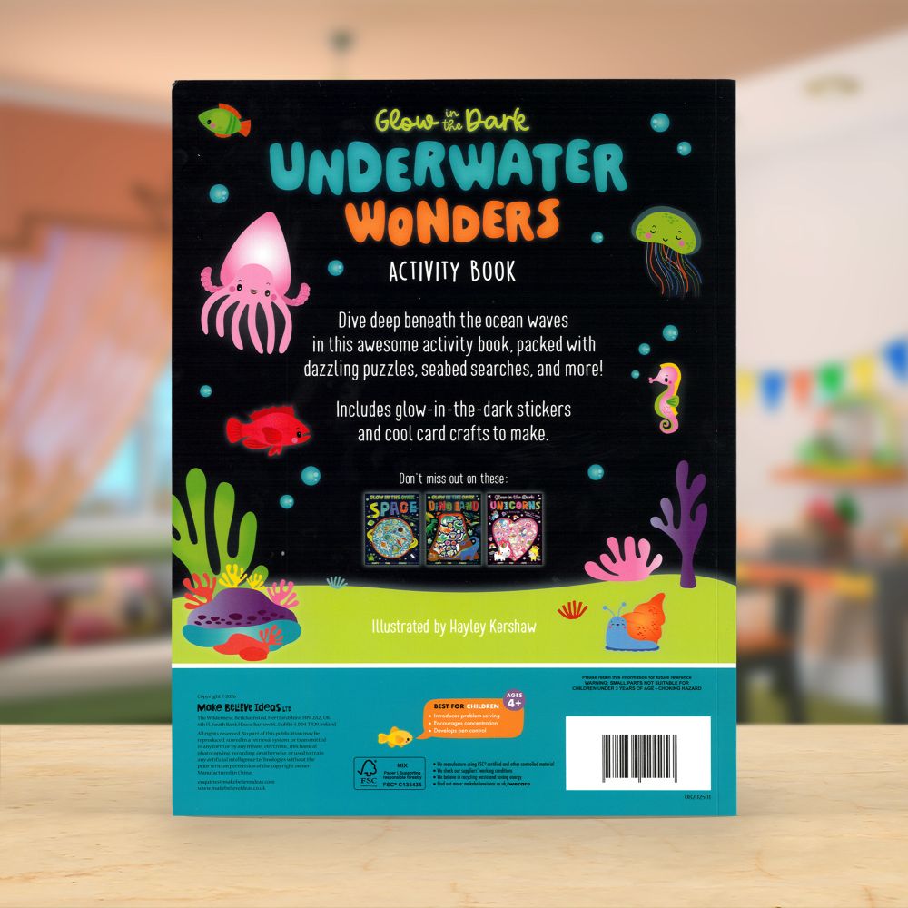 Product image 6 of Glow in the Dark Underwater Wonders, a sticker activity book for ages 4+, by Make Believe Ideas.