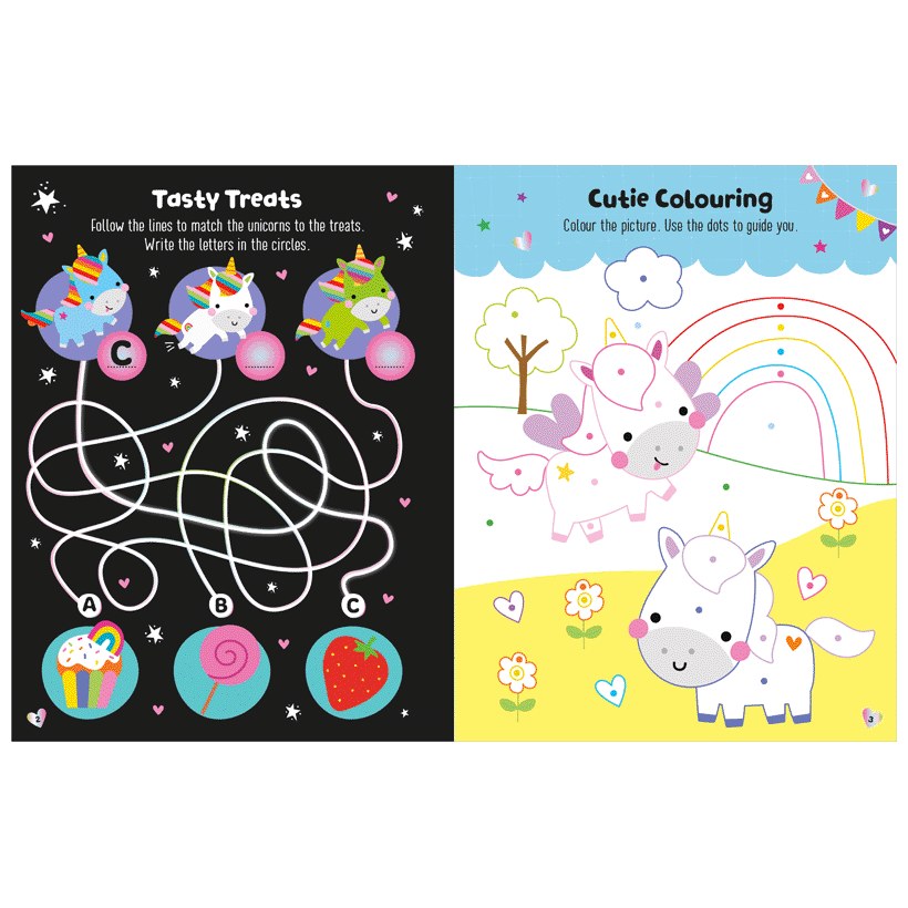 Product image 3 of Glow in the Dark Unicorns Activity Book, a sticker activity book for ages 4+, by Make Believe Ideas.