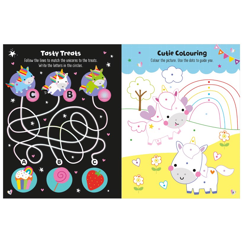 Product image 4 of Glow in the Dark Unicorns Activity Book, a sticker activity book for ages 4+, by Make Believe Ideas.