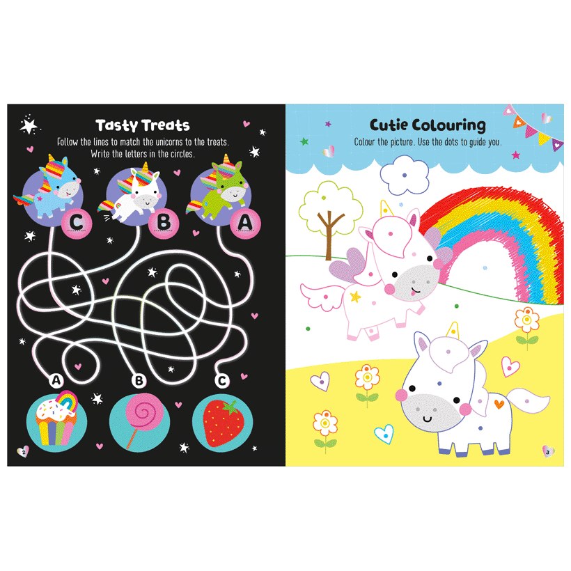 Product image 6 of Glow in the Dark Unicorns Activity Book, a sticker activity book for ages 4+, by Make Believe Ideas.