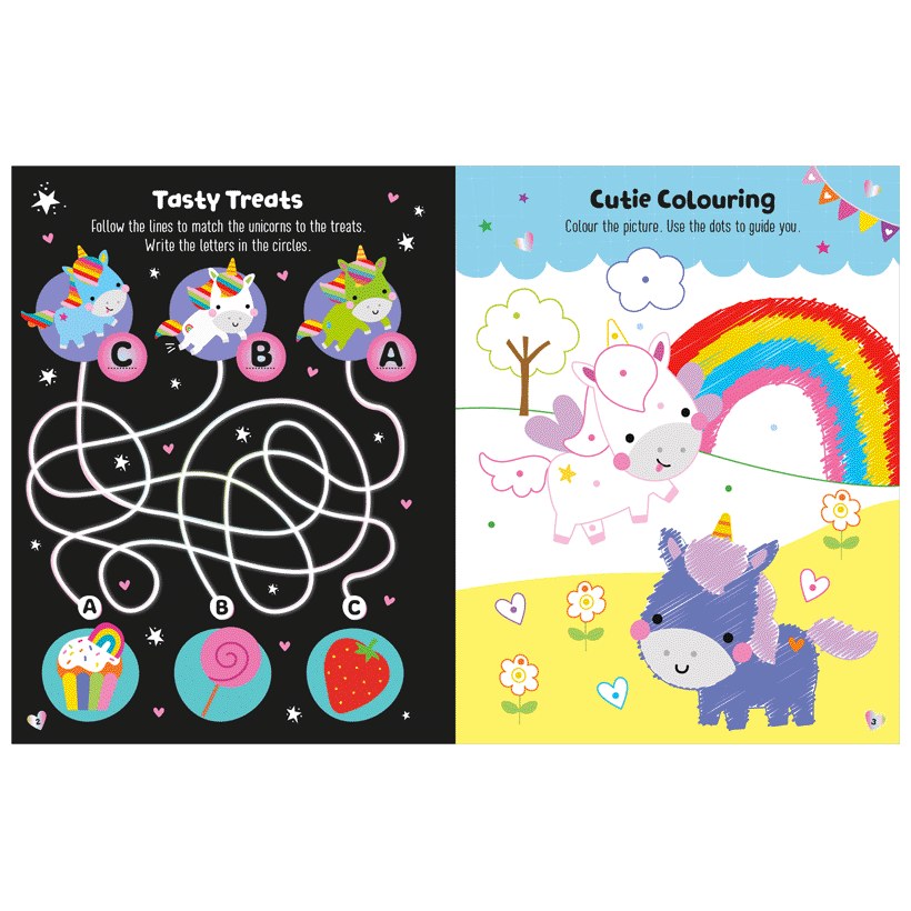 Product image 7 of Glow in the Dark Unicorns Activity Book, a sticker activity book for ages 4+, by Make Believe Ideas.