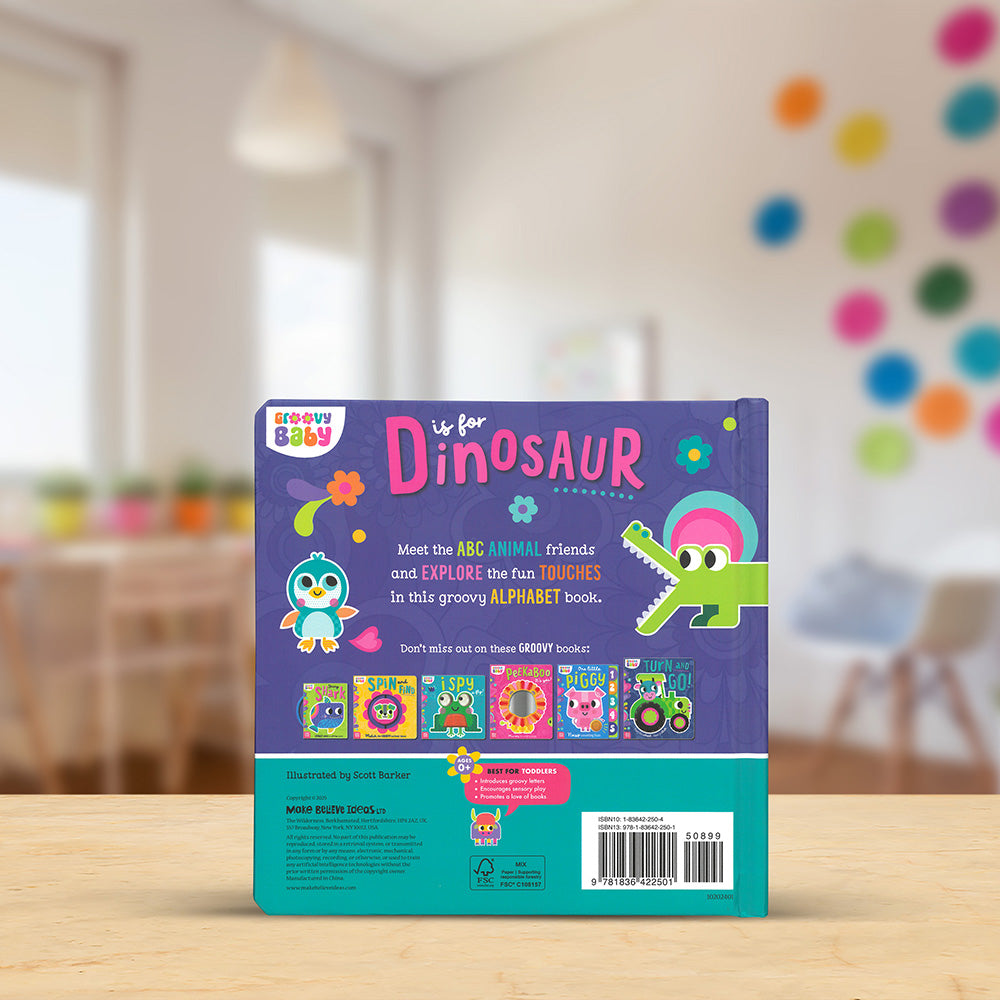 Product image 6 of Groovy Baby D is for Dinosaur, a board book for ages 0+, by Make Believe Ideas.