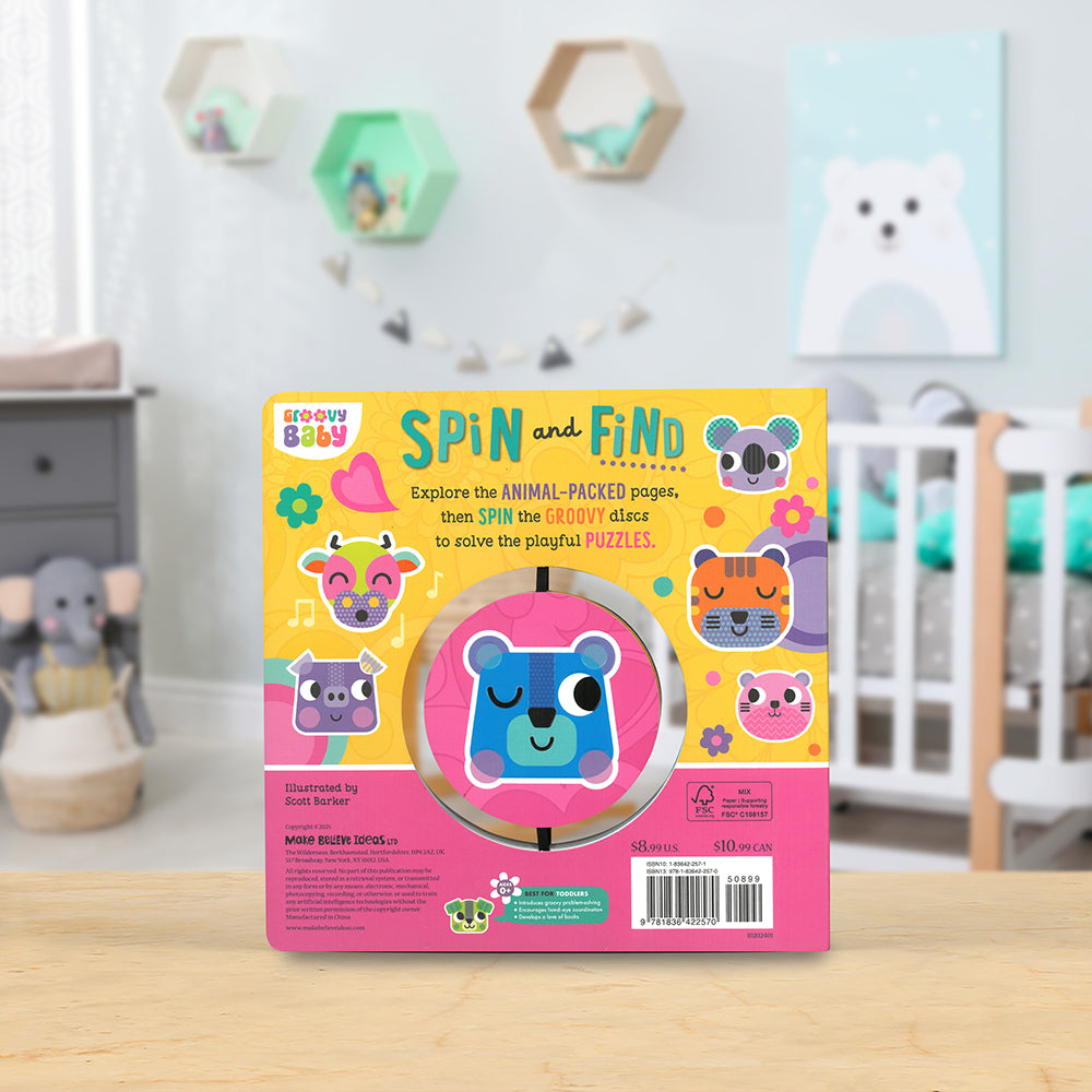 Product image 6 of Groovy Baby Spin and Find, a board book for ages 0+, by Make Believe Ideas.