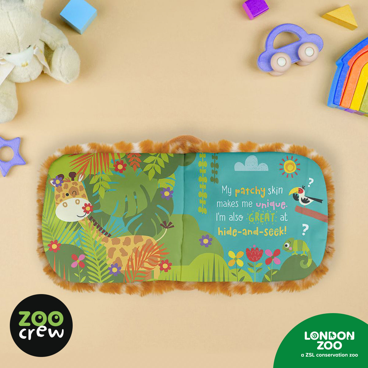 Product image 4 of Hand-Puppet Cloth Book Giraffe, a cloth book for ages 0+, by Make Believe Ideas.