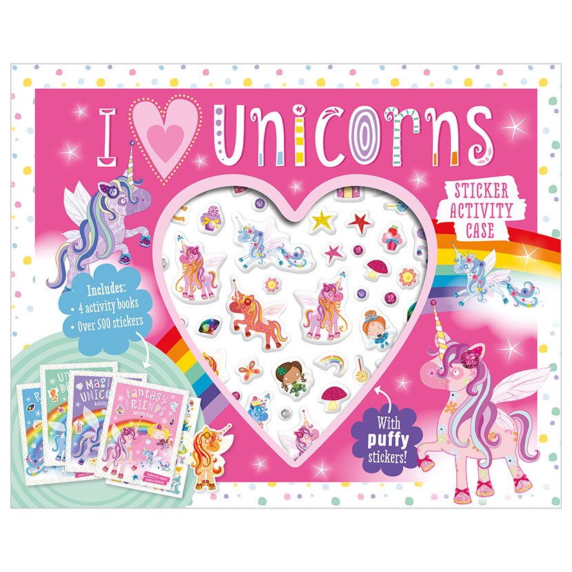 Product image 1 of I Love Unicorns Sticker Activity Case, a box set for ages 4+, by Make Believe Ideas.