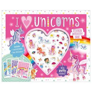 Product image 1 of I Love Unicorns Sticker Activity Case, a box set for ages 4+, by Make Believe Ideas.