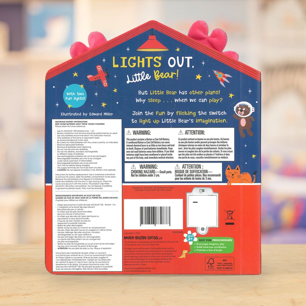 Product image 6 of Lights Out, Little Bear!, a board book for ages 3+, by Make Believe Ideas.