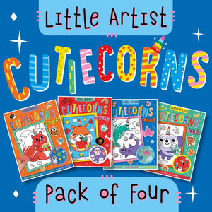 Product image 1 of Little Artist Cutiecorns Colouring Assortment x4, a colouring book for ages 3+, by Make Believe Ideas.