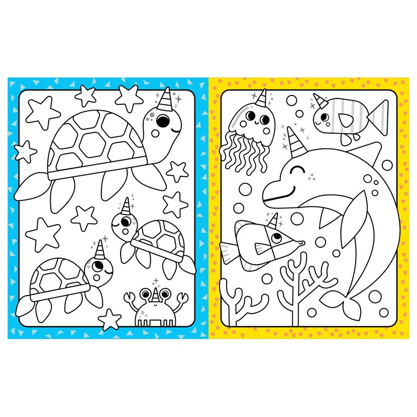Product image 2 of Little Artist Cutiecorns Ocean Colouring Book, a colouring book for ages 3+, by Make Believe Ideas.