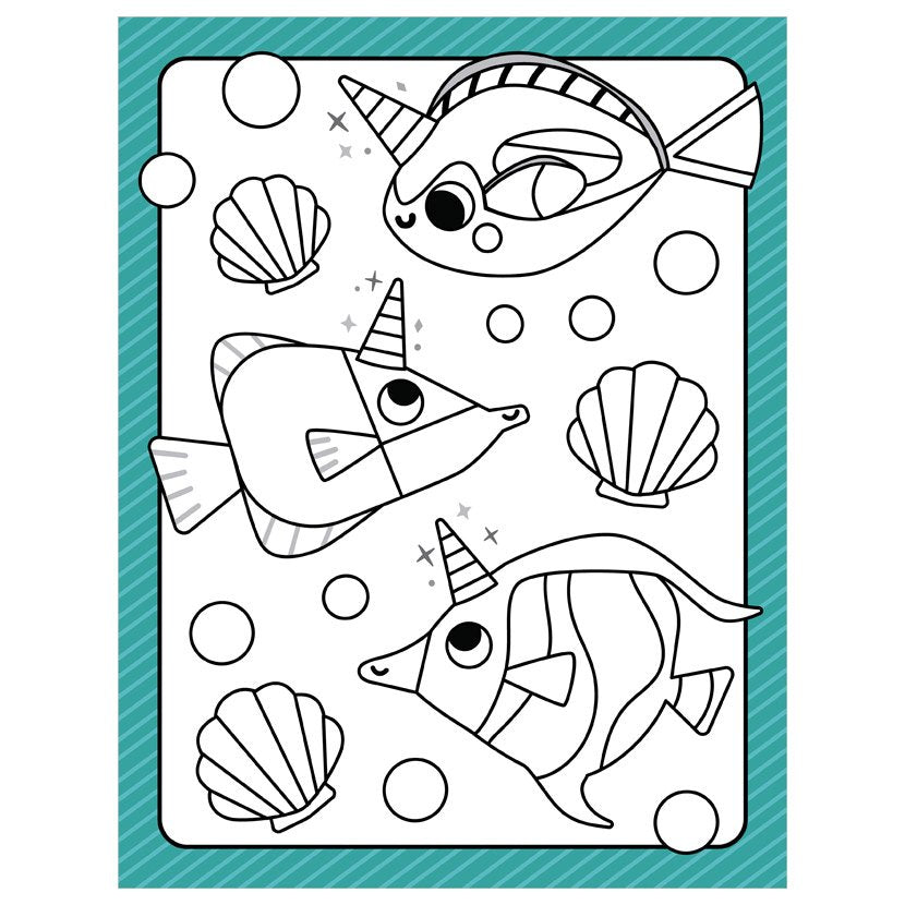 Product image 3 of Little Artist Cutiecorns Ocean Colouring Book, a colouring book for ages 3+, by Make Believe Ideas.
