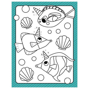 Product image 3 of Little Artist Cutiecorns Ocean Colouring Book, a colouring book for ages 3+, by Make Believe Ideas.