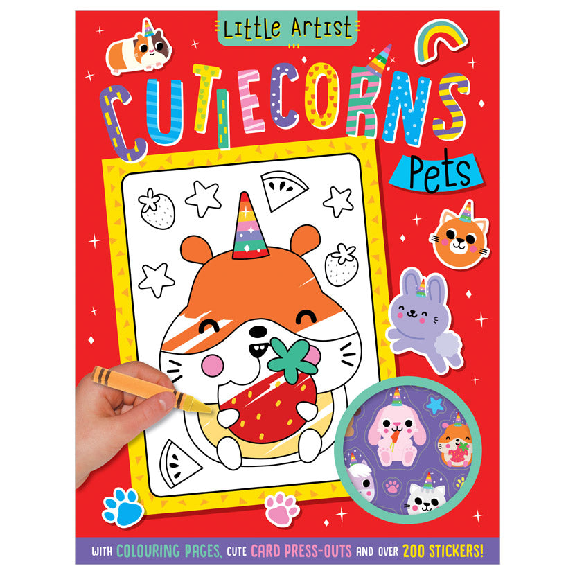 Product image 1 of Little Artist Cutiecorns Pets Colouring Book, a colouring book for ages 3+, by Make Believe Ideas.