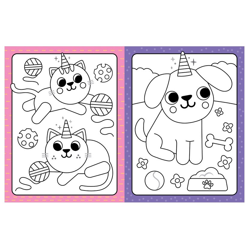 Product image 2 of Little Artist Cutiecorns Pets Colouring Book, a colouring book for ages 3+, by Make Believe Ideas.