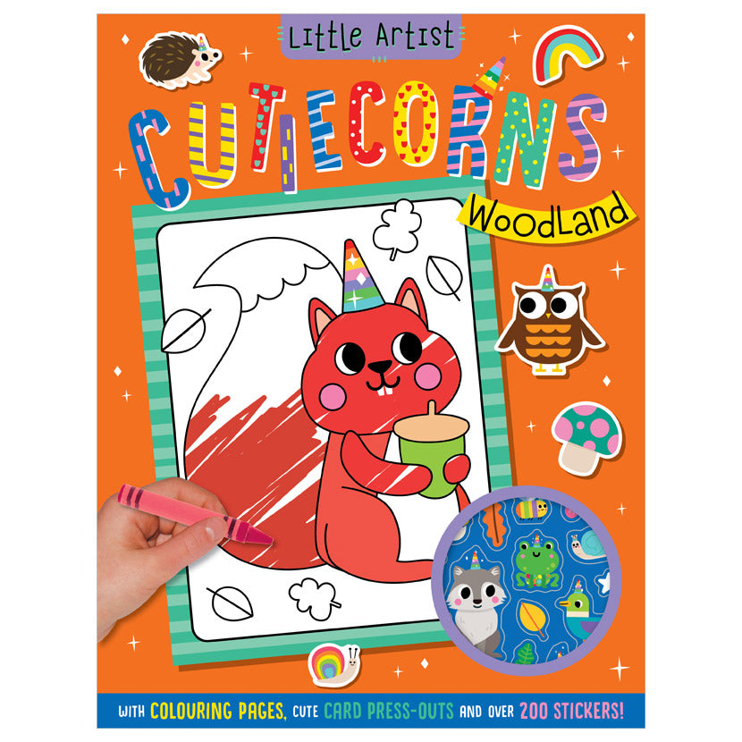 Product image 1 of Little Artist Cutiecorns Woodland Colouring Book, a colouring book for ages 3+, by Make Believe Ideas.