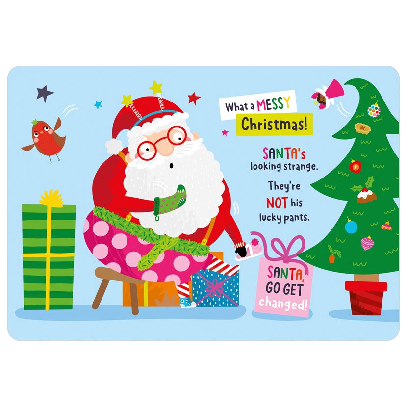 Product image 2 of Messy Christmas, a board book for ages 0+, by Make Believe Ideas.