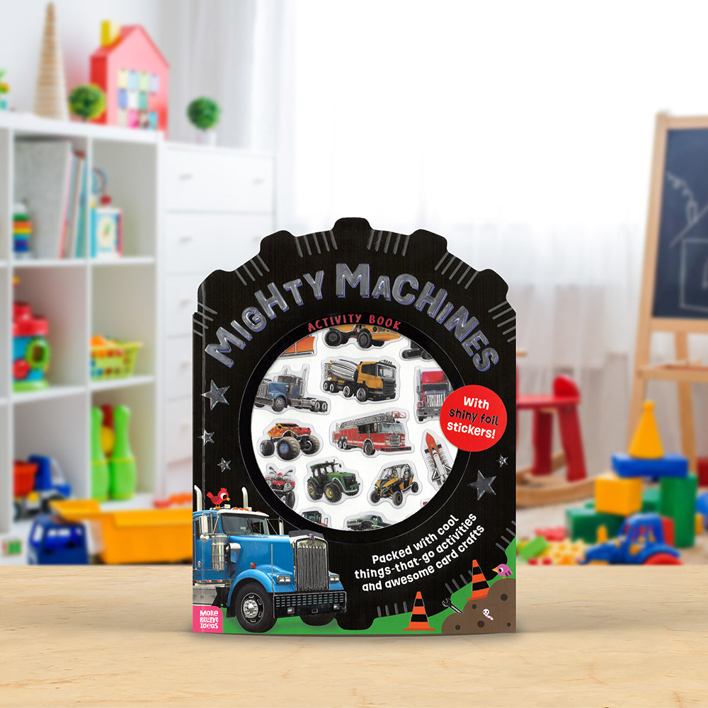 Product image 2 of Mighty Machines Activity Book, a sticker activity book for ages 4+, by Make Believe Ideas.