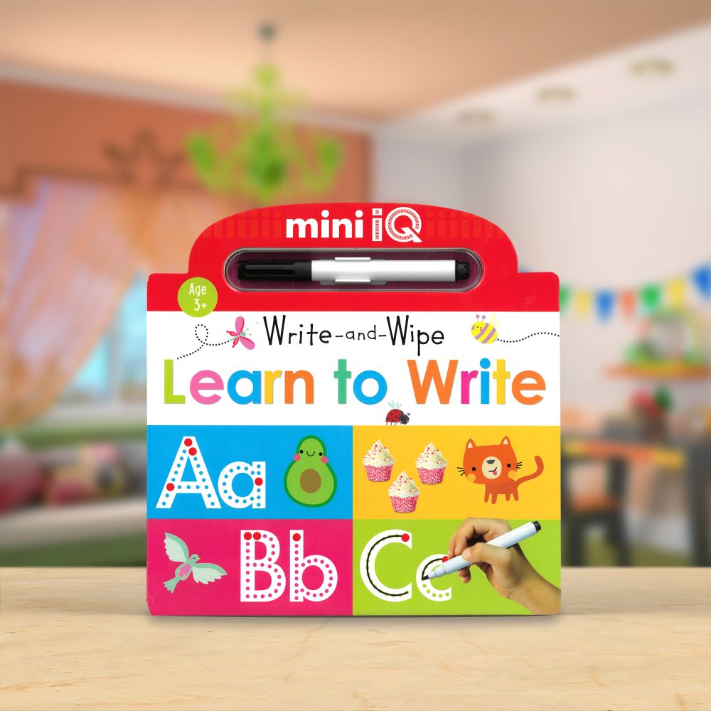 Product image 2 of Mini iQ Write-and-Wipe Learn to Write, a sticker activity book for ages 3+, by Make Believe Ideas.
