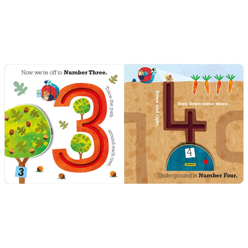 Product image 3 of Mr Snail's Counting Trails, a board book for ages 0+, by Make Believe Ideas.