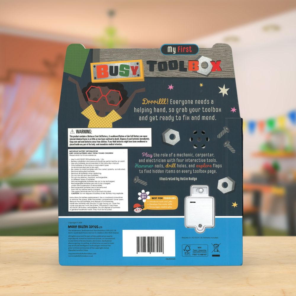 Product image 6 of My First Busy Toolbox, a board book for ages 0+, by Make Believe Ideas.