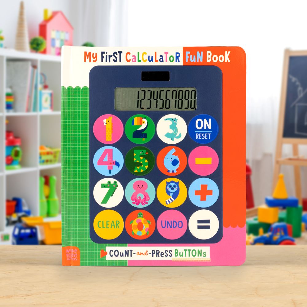 Product image 2 of My First Calculator Fun Book, a board book for ages 3+, by Make Believe Ideas.