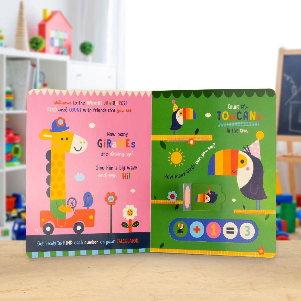 Product image 3 of My First Calculator Fun Book, a board book for ages 3+, by Make Believe Ideas.