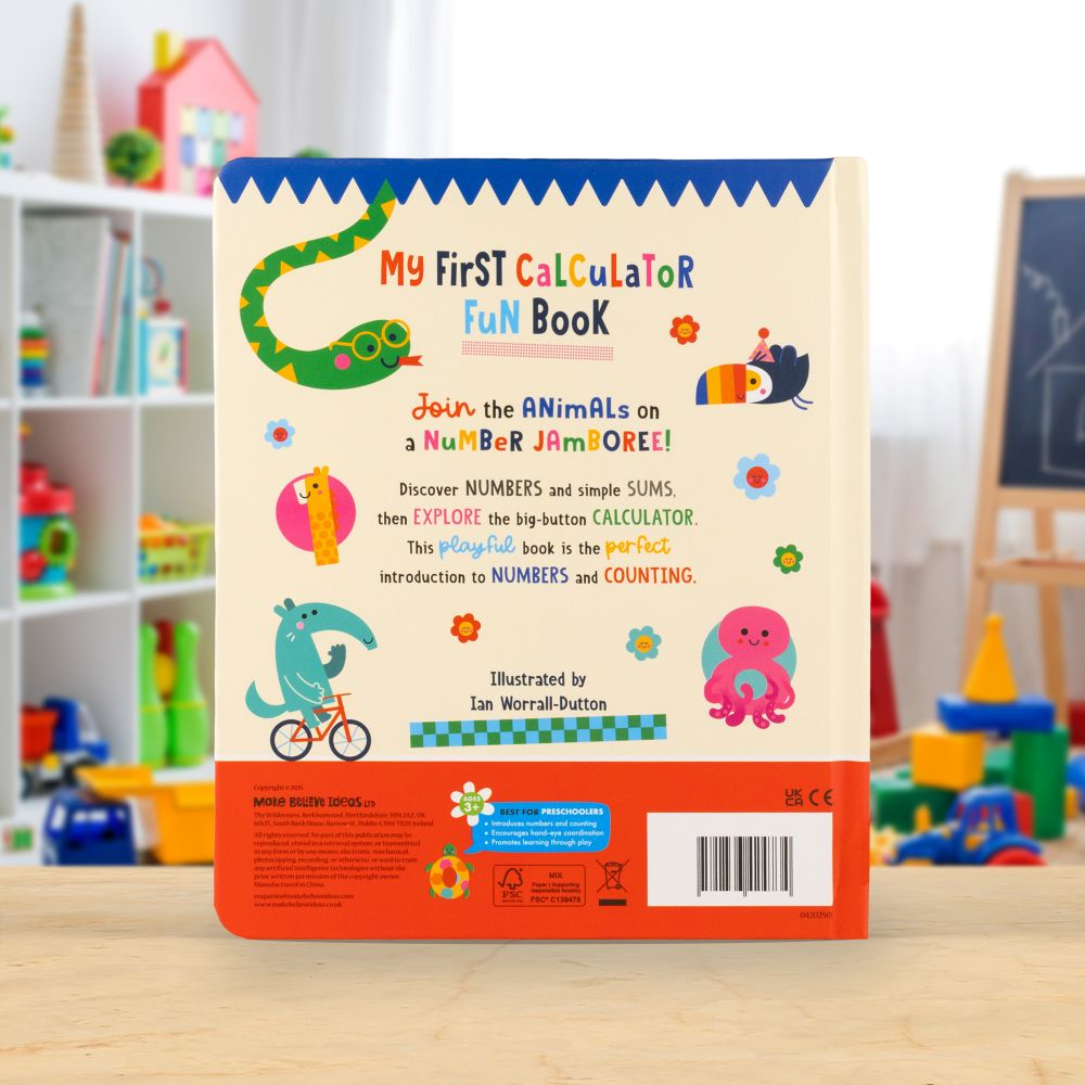 Product image 6 of My First Calculator Fun Book, a board book for ages 3+, by Make Believe Ideas.
