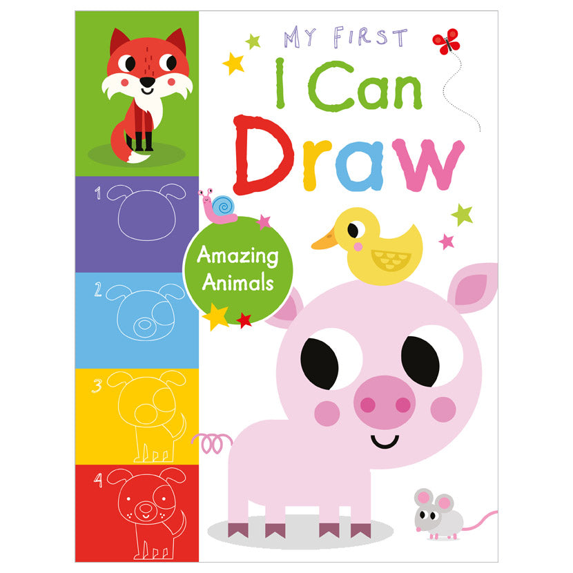 Product image 1 of My First I Can Draw Amazing Animals, a colouring book for ages 3+, by Make Believe Ideas.