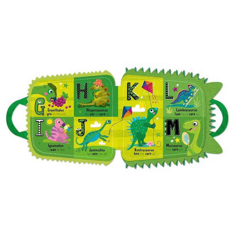 Product image 4 of My Green and Scaly Dinosaur ABC Backpack, a board book for ages 3+, by Make Believe Ideas.
