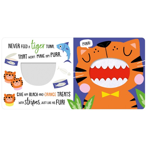 Product image 2 of Never Feed a Tiger!, a board book for ages 0+, by Make Believe Ideas.
