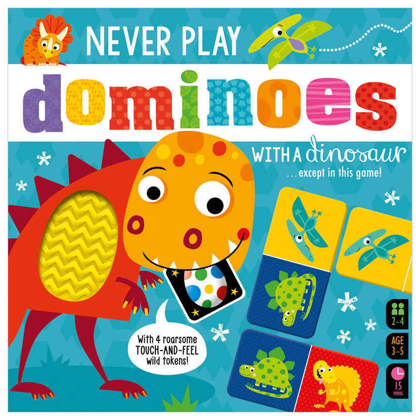 Product image 1 of Never Play Dominoes with a Dinosaur, a game for ages 3+, by Make Believe Ideas.