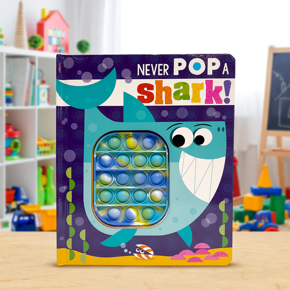 Product image 2 of Never Pop a Shark!, a board book for ages 0+, by Make Believe Ideas.