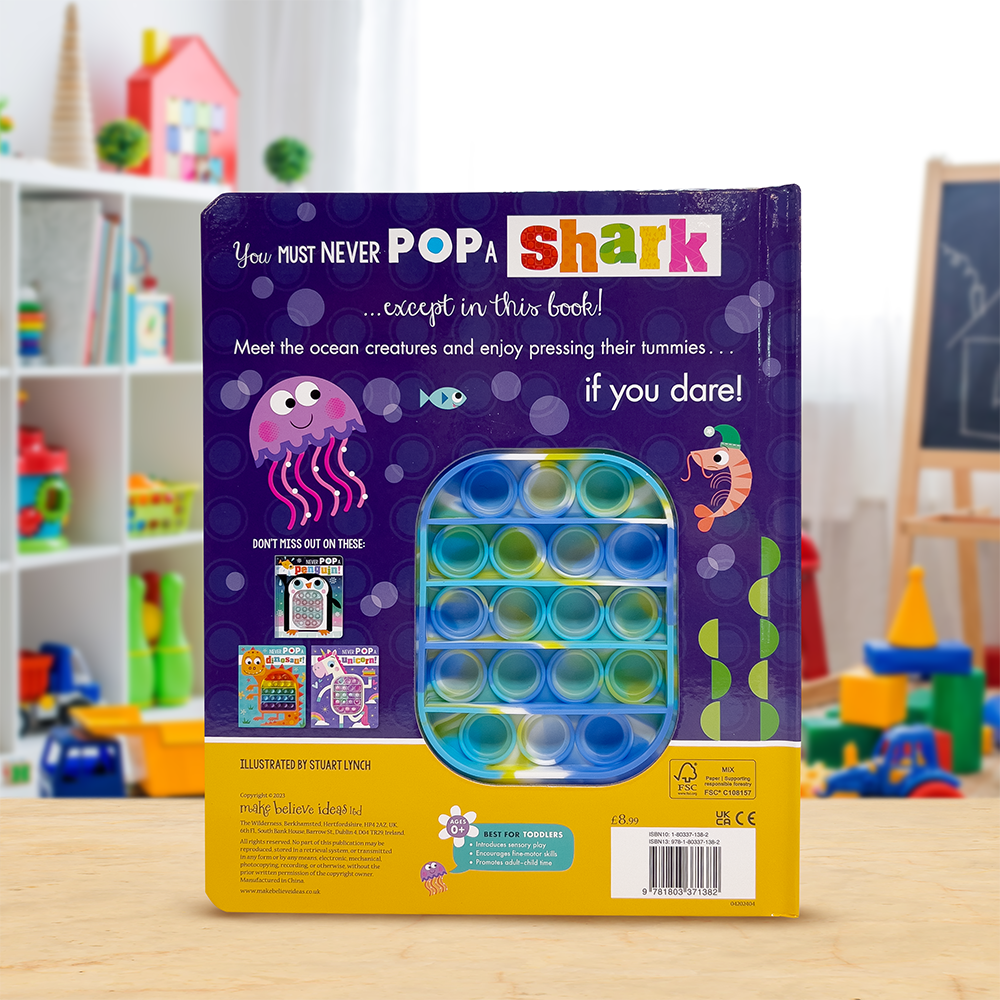 Product image 5 of Never Pop a Shark!, a board book for ages 0+, by Make Believe Ideas.