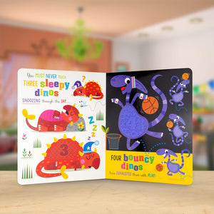 Product image 4 of Never Touch a Dinosaur: 10 Hungry Dinos, a board book for ages 0+, by Make Believe Ideas.