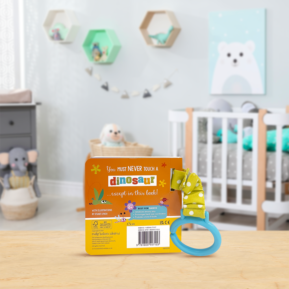Product image 5 of Never Touch a Dinosaur! Buggy Book, a board book for ages 0+, by Make Believe Ideas.