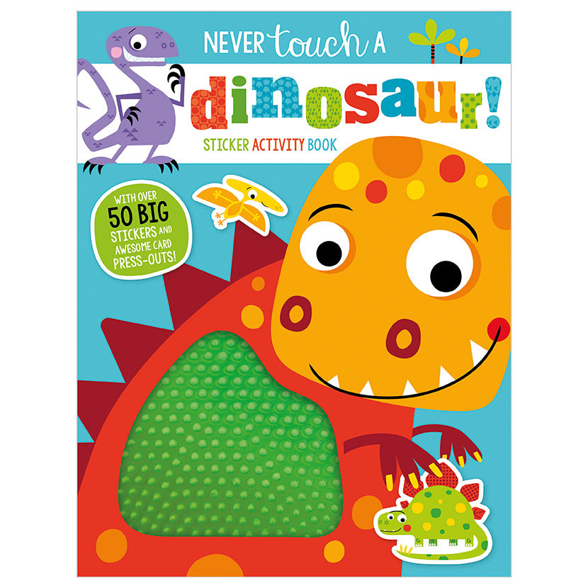 Product image 1 of Never Touch a Dinosaur Sticker Activity Book, a sticker activity book for ages 3+, by Make Believe Ideas.