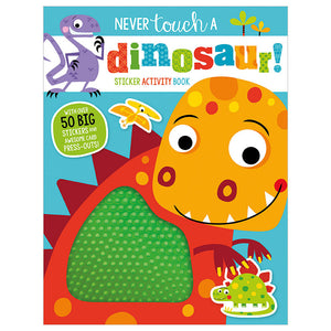 Product image 1 of Never Touch a Dinosaur Sticker Activity Book, a sticker activity book for ages 3+, by Make Believe Ideas.