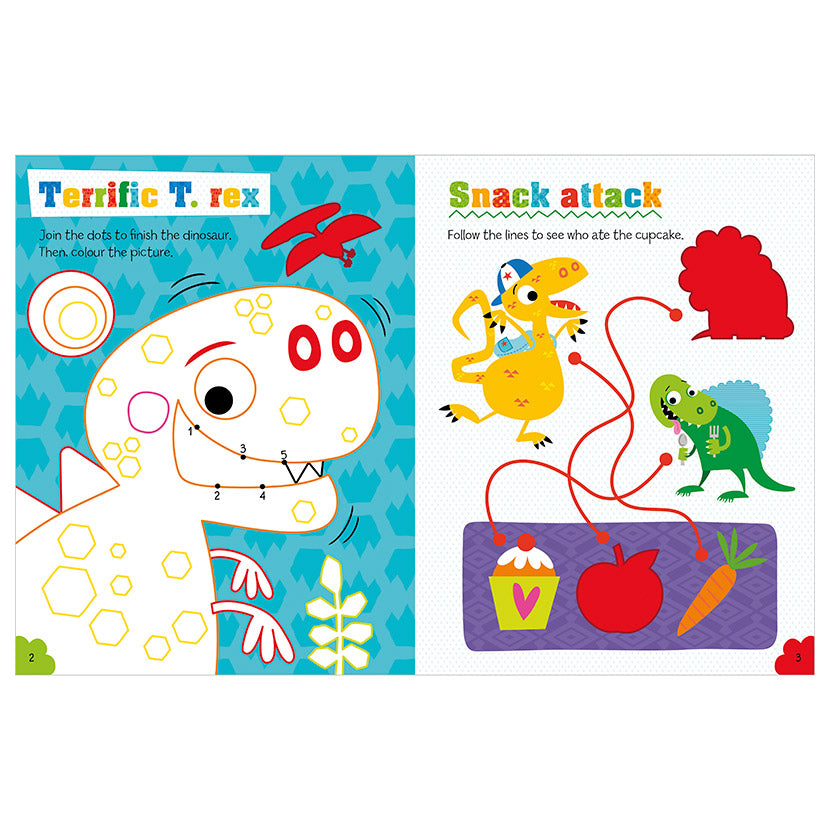 Product image 2 of Never Touch a Dinosaur Sticker Activity Book, a sticker activity book for ages 3+, by Make Believe Ideas.