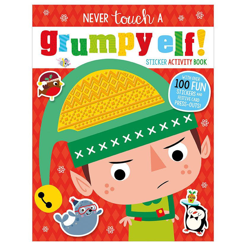 Product image 1 of Never Touch a Grumpy Elf Sticker Activity Book, a sticker activity book for ages 3+, by Make Believe Ideas.