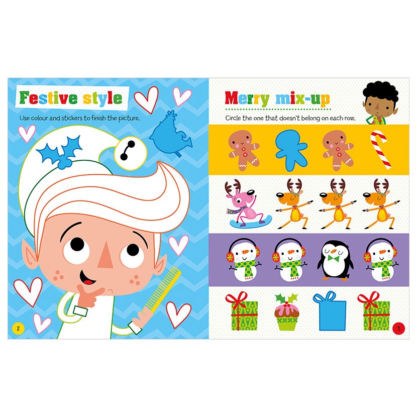 Product image 2 of Never Touch a Grumpy Elf Sticker Activity Book, a sticker activity book for ages 3+, by Make Believe Ideas.
