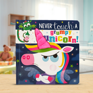Product image 2 of Never Touch a Grumpy Unicorn!, a board book for ages 0+, by Make Believe Ideas.