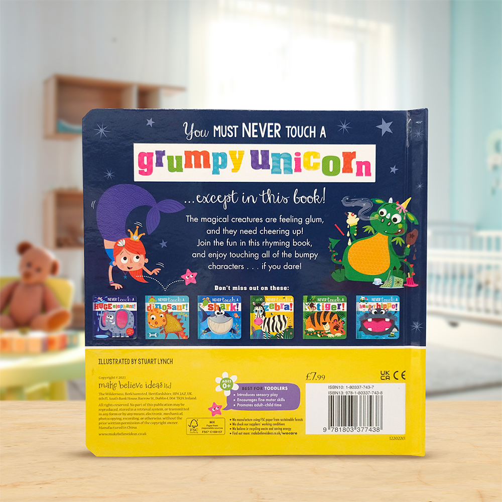 Product image 5 of Never Touch a Grumpy Unicorn!, a board book for ages 0+, by Make Believe Ideas.