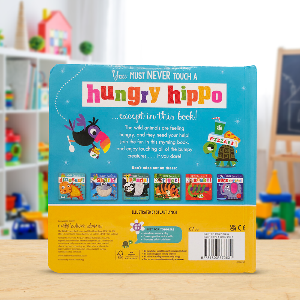 Product image 5 of Never Touch a Hungry Hippo!, a board book for ages 0+, by Make Believe Ideas.