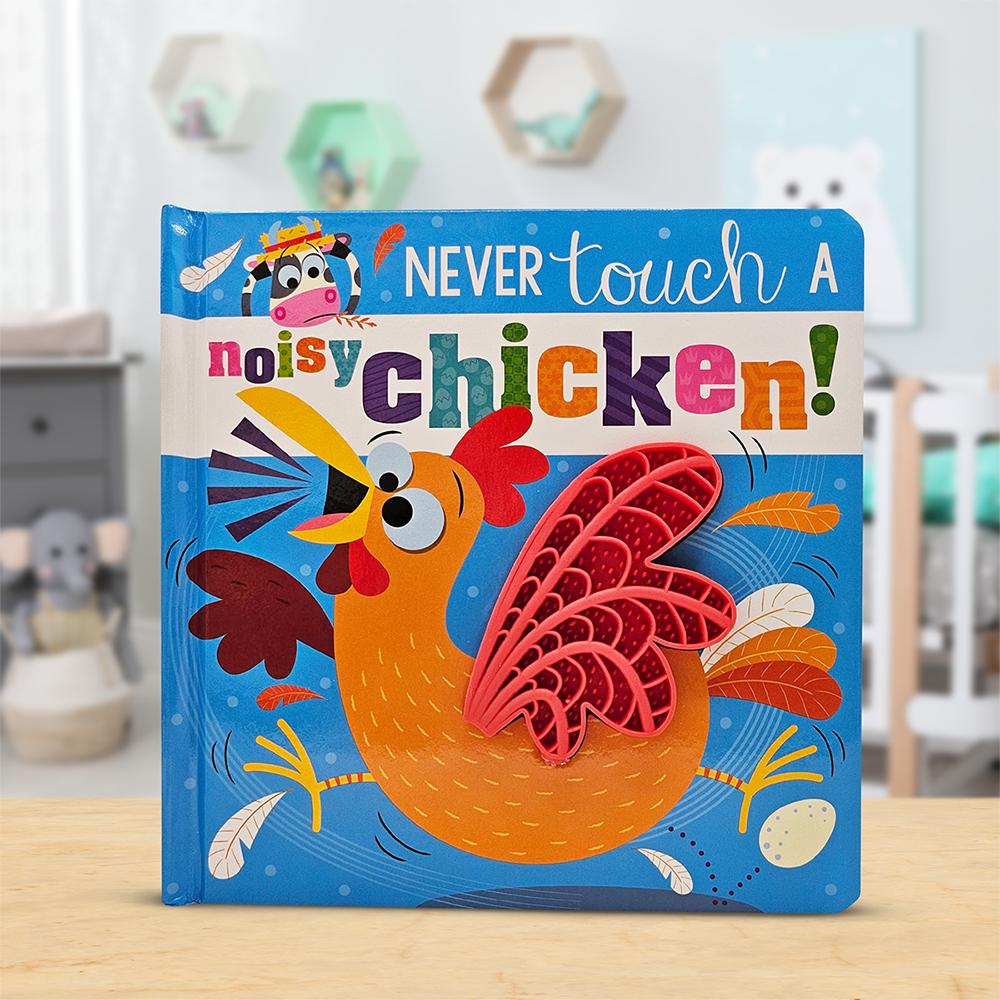 Product image 2 of Never Touch a Noisy Chicken!, a board book for ages 0+, by Make Believe Ideas.