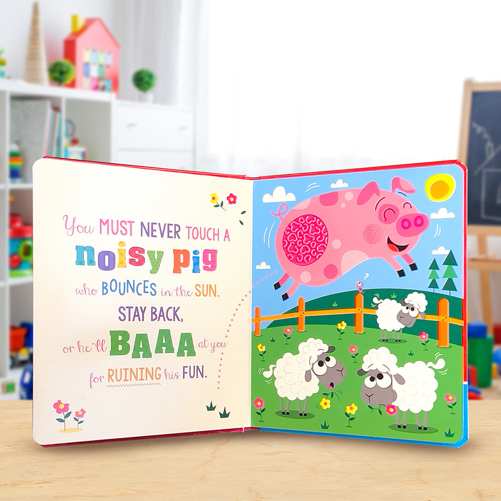 Product image 4 of Never Touch a Noisy Cow!, a board book for ages 0+, by Make Believe Ideas.