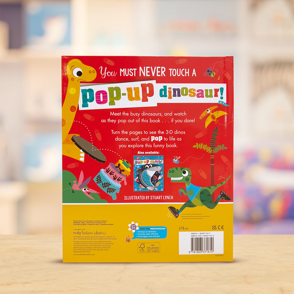 Product image 5 of Never Touch a Pop-up Dinosaur!, a picture book for ages 3+, by Make Believe Ideas.