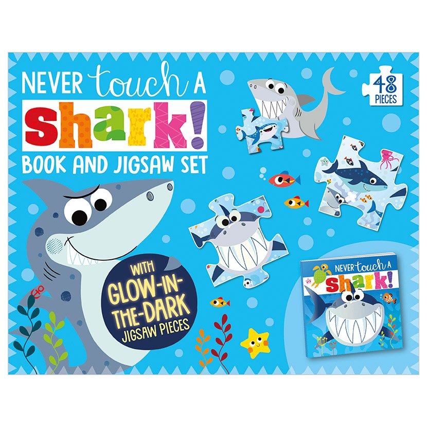 Product image 1 of Never Touch a Shark! Book and Jigsaw, a game for ages 3+, by Make Believe Ideas.